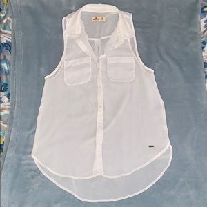 Sheer Hollister Button-up Tank